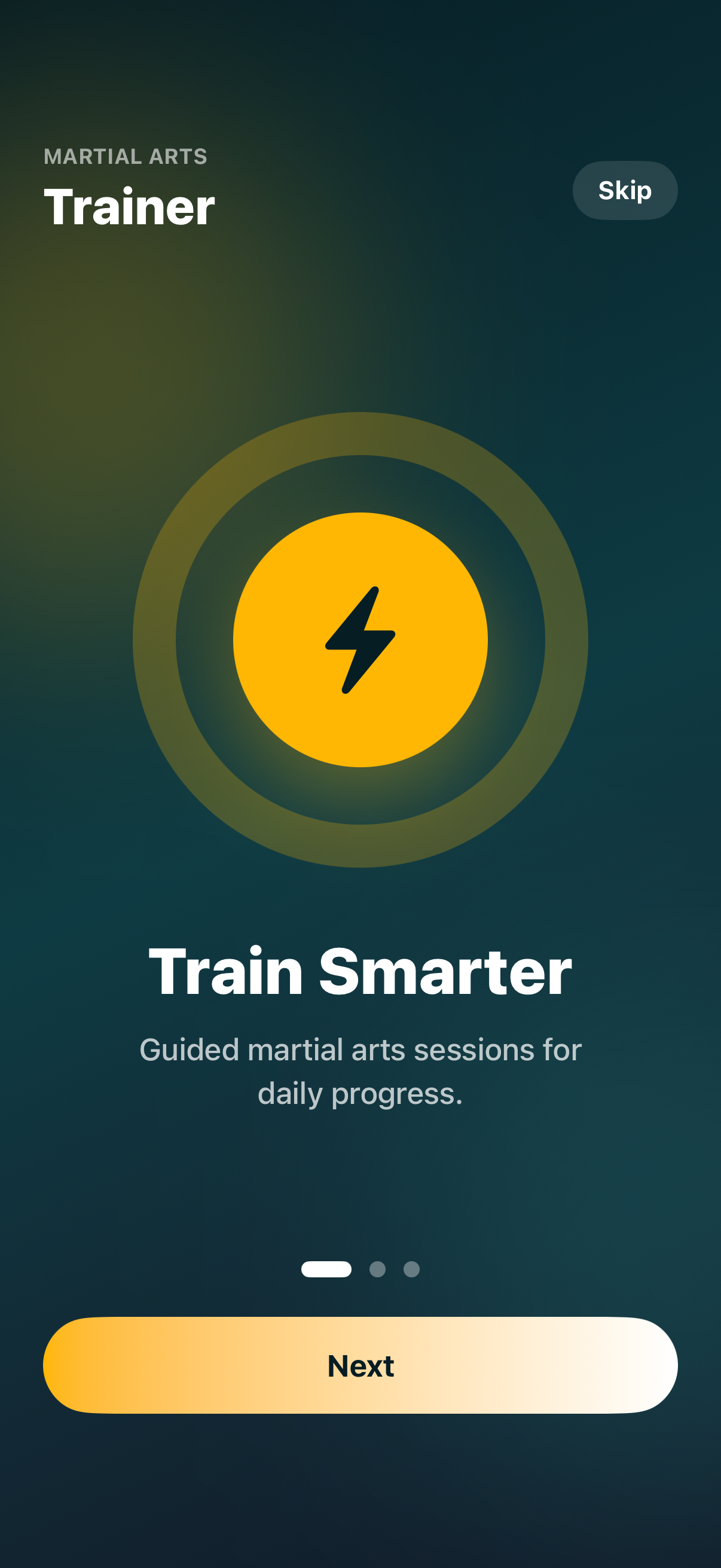 Martial Arts Trainer Welcome Screen