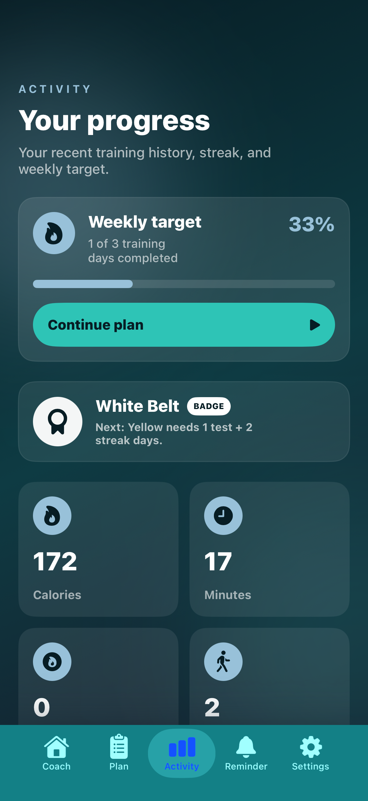 Activity Report Screen